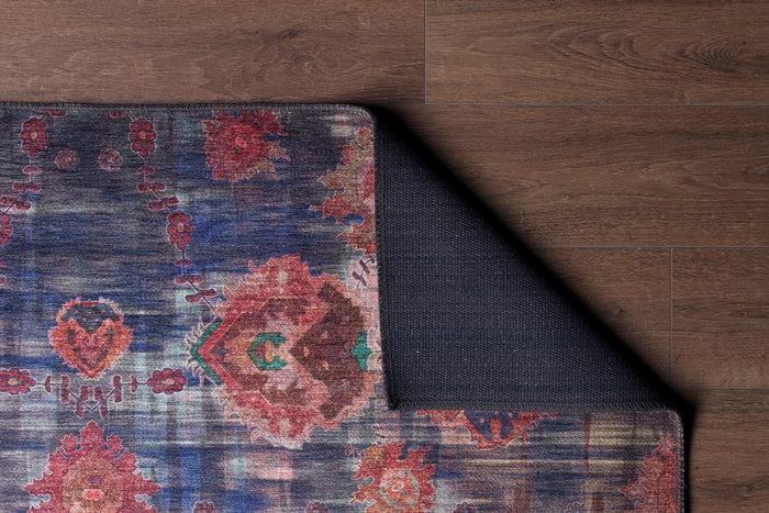 Conceptum Alfombra Dark Blue AL 111 de Poliéster, Suave y Lavable a Máquina, 150 x 230 cm